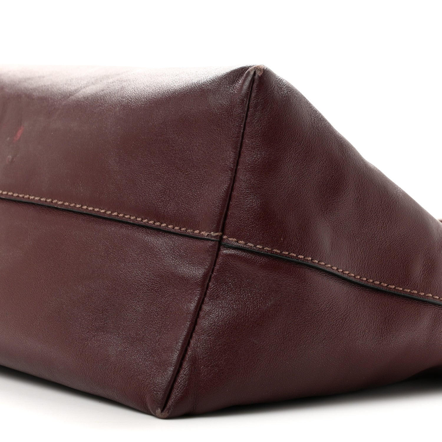 Vitello Soft Shopping Tote Burgundy