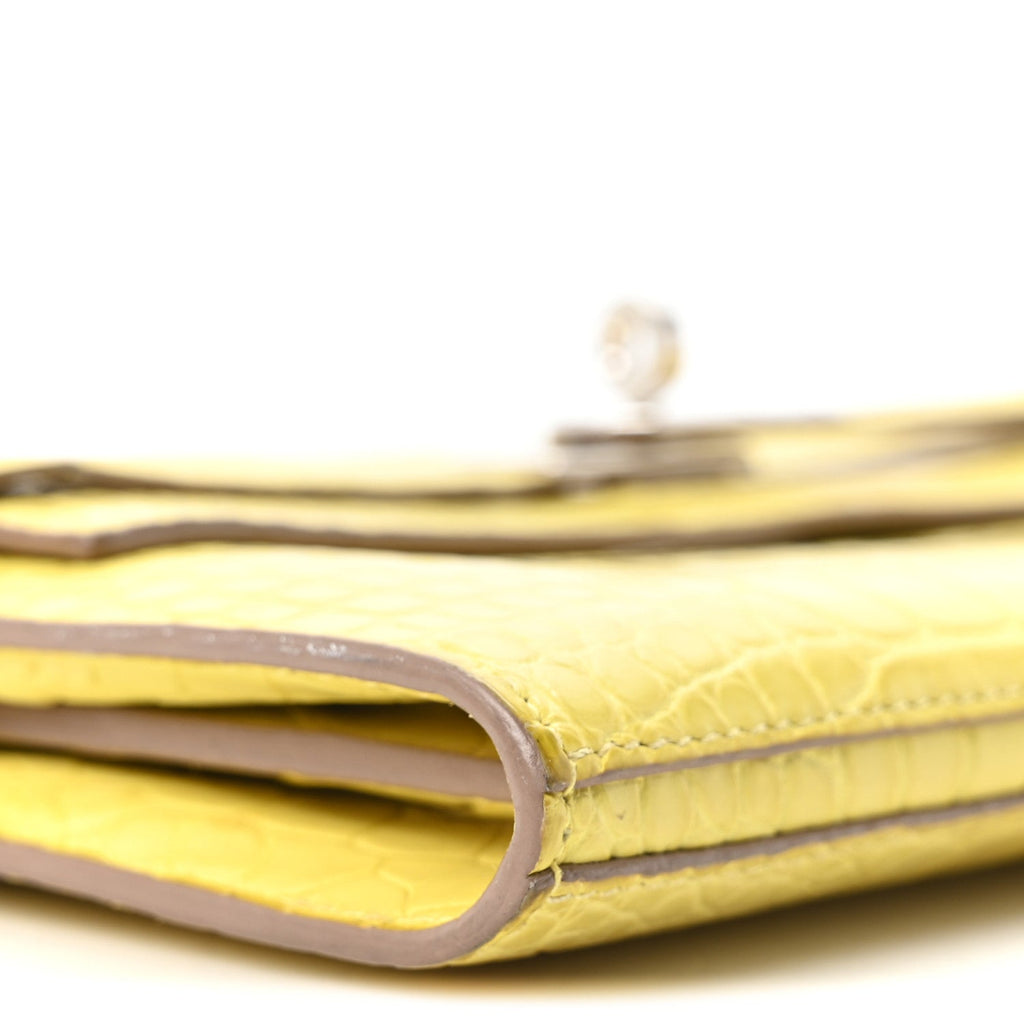 Matte Alligator Kelly Longue Wallet Mimosa
