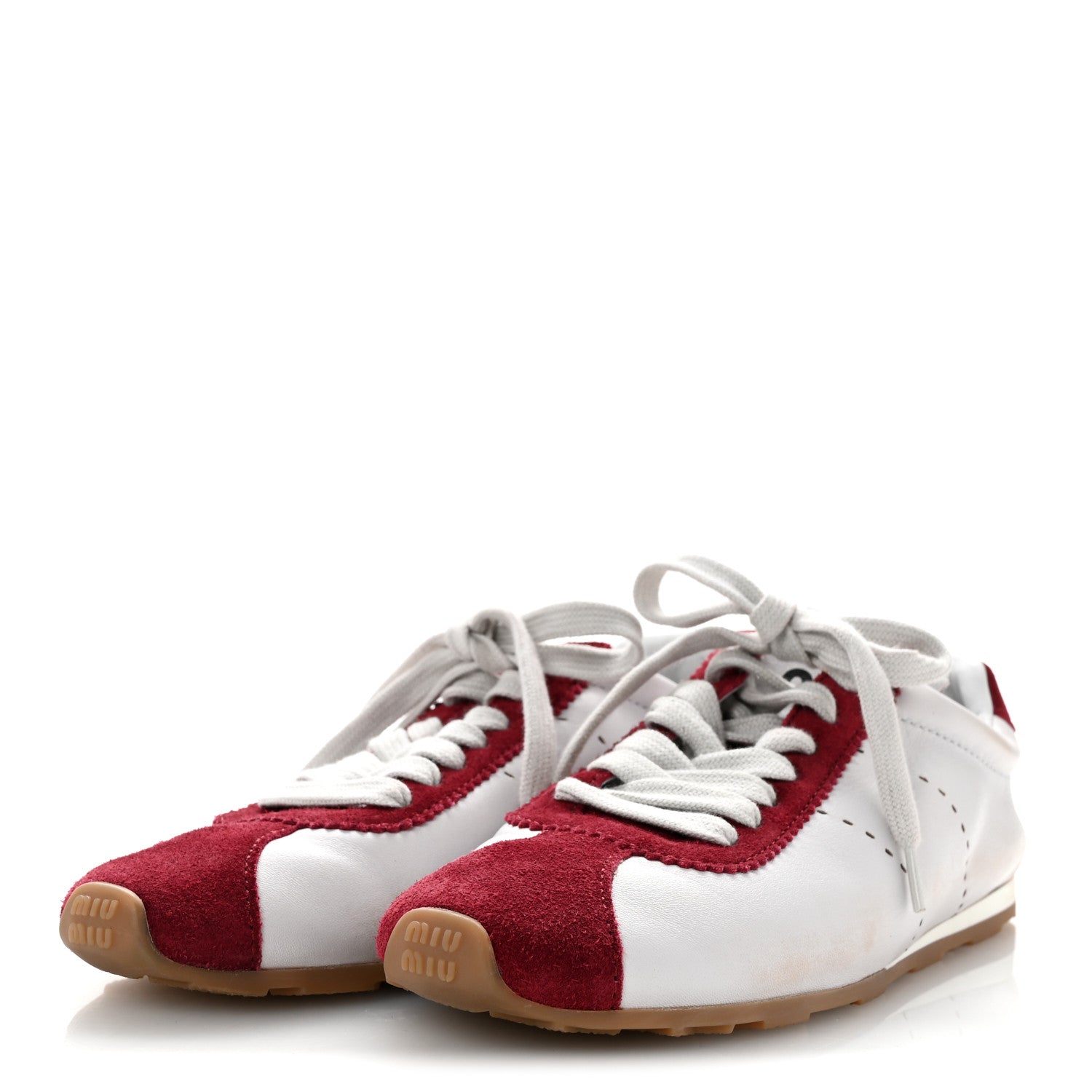 Scamosciato Womens Plume Sneakers 37.5 White Cerise