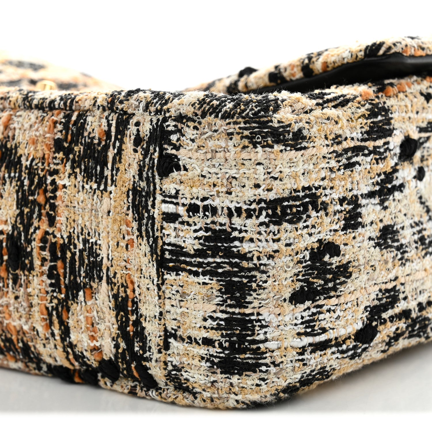 Tweed Mixed Fibers Leopard Print Small Souplissimo Maxi Flap Brown Black White