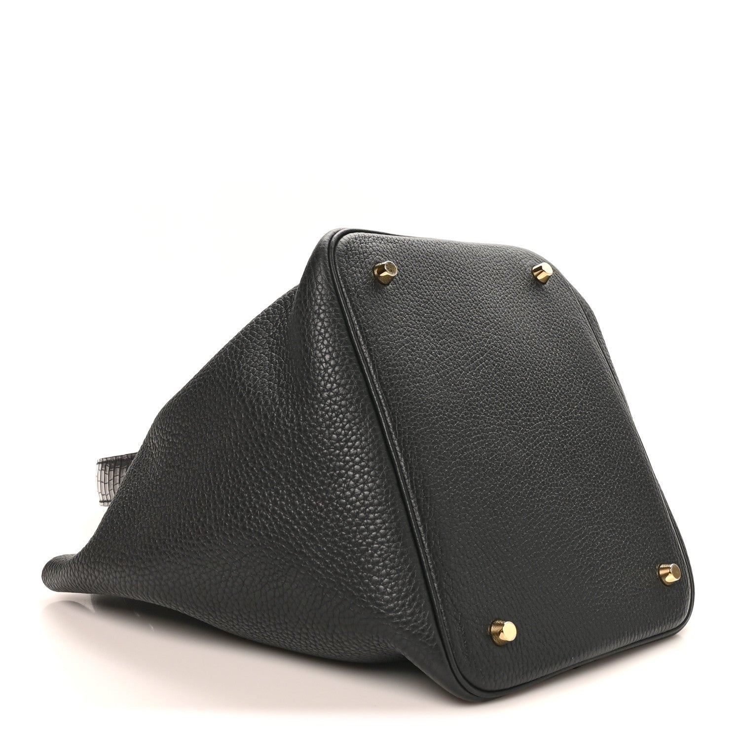 Taurillon Clemence Matte Alligator Picotin Lock Touch 22 MM Black