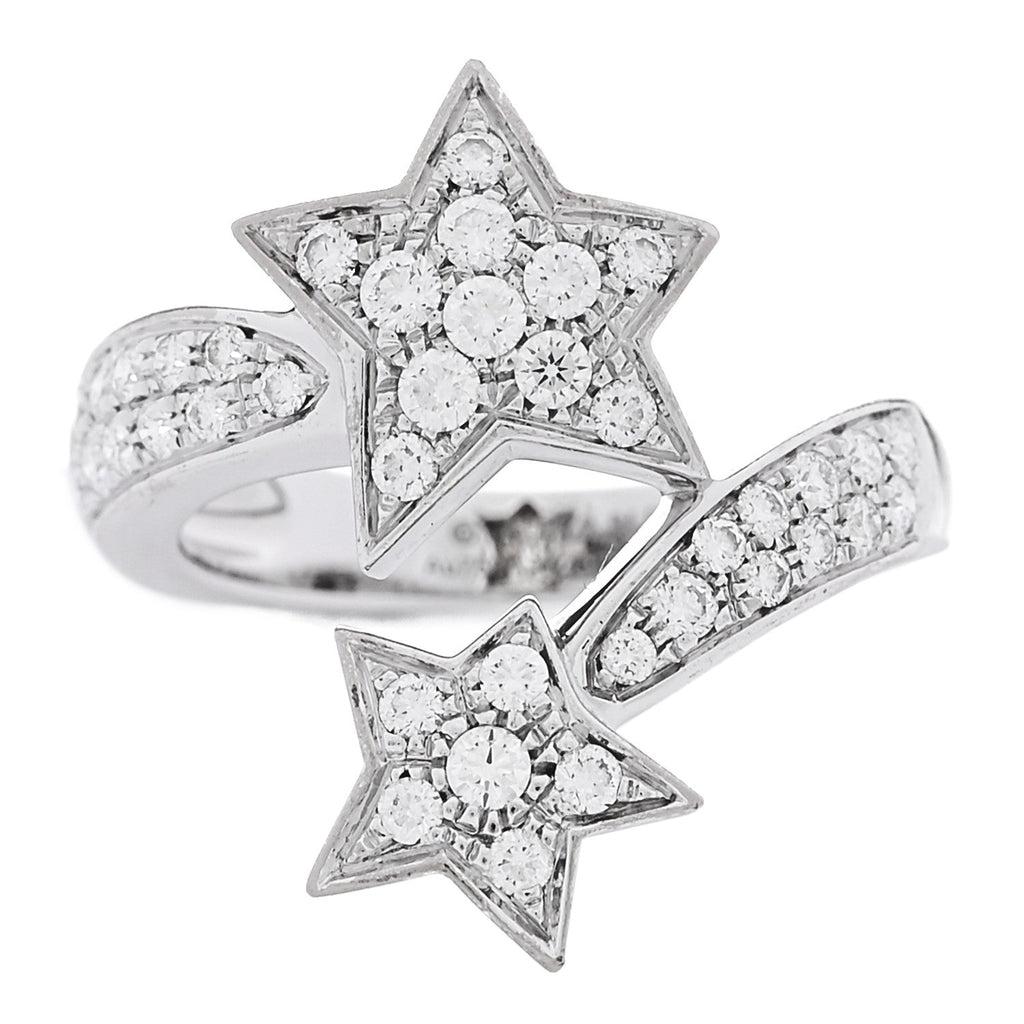 18K White Gold Diamond Comete Geode Ring 50 5.25