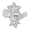 18K White Gold Diamond Comete Geode Ring 50 5.25