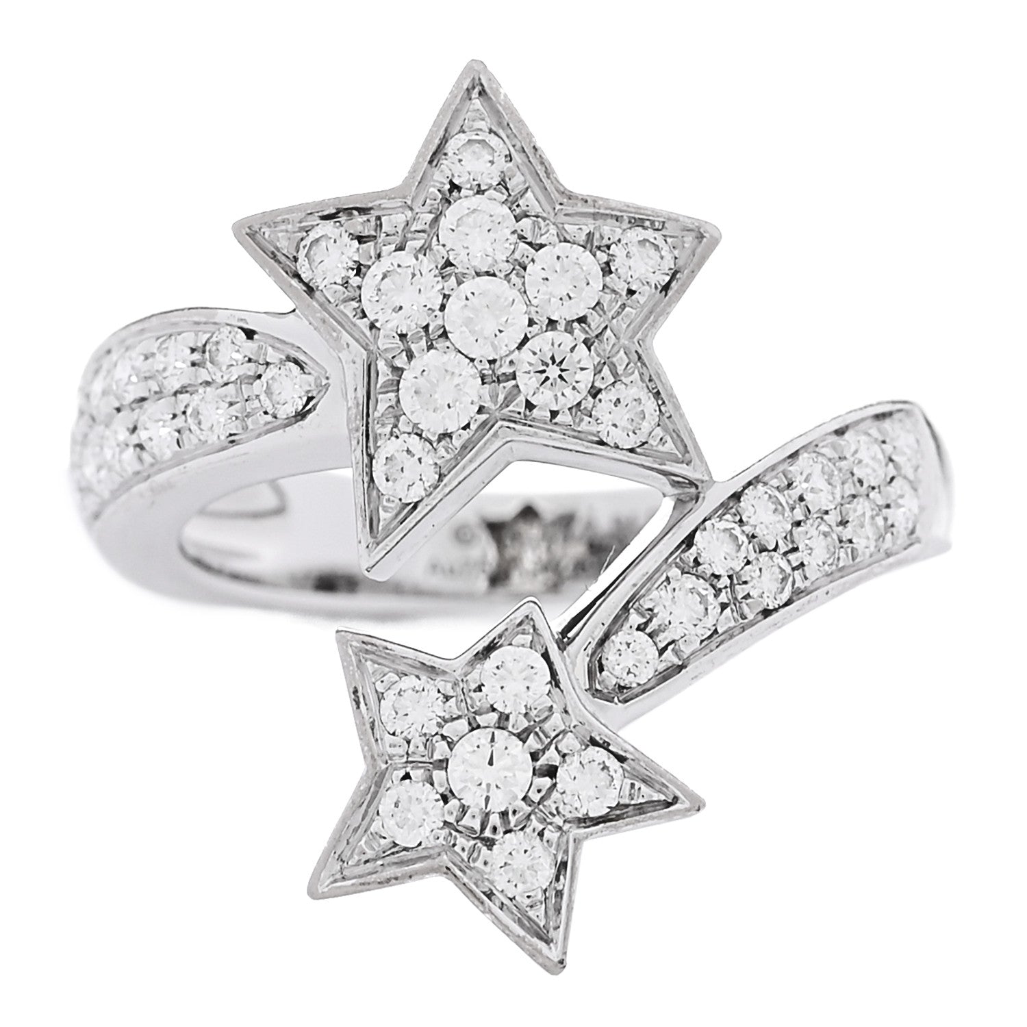 18K White Gold Diamond Comete Geode Ring 50 5.25