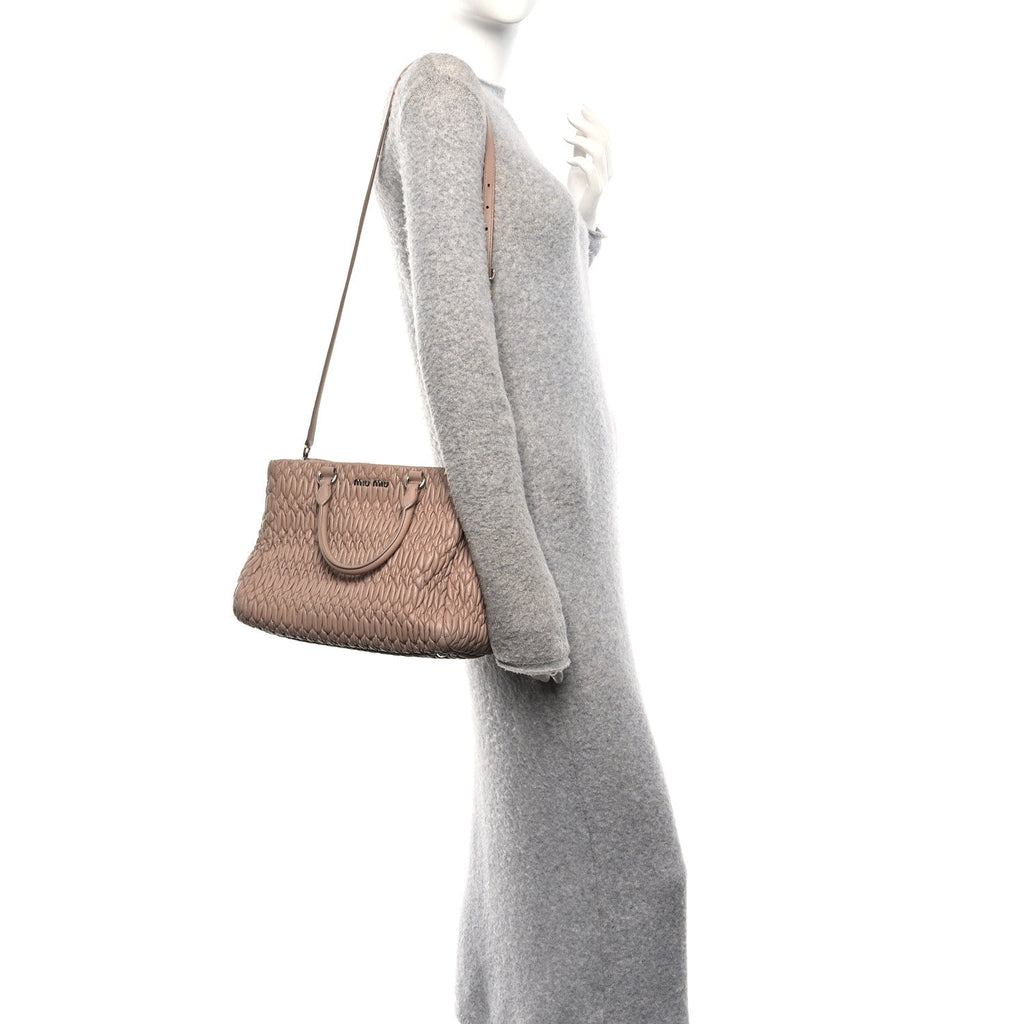 Nappa Matelasse Swarovski Crystal Tote Cammeo