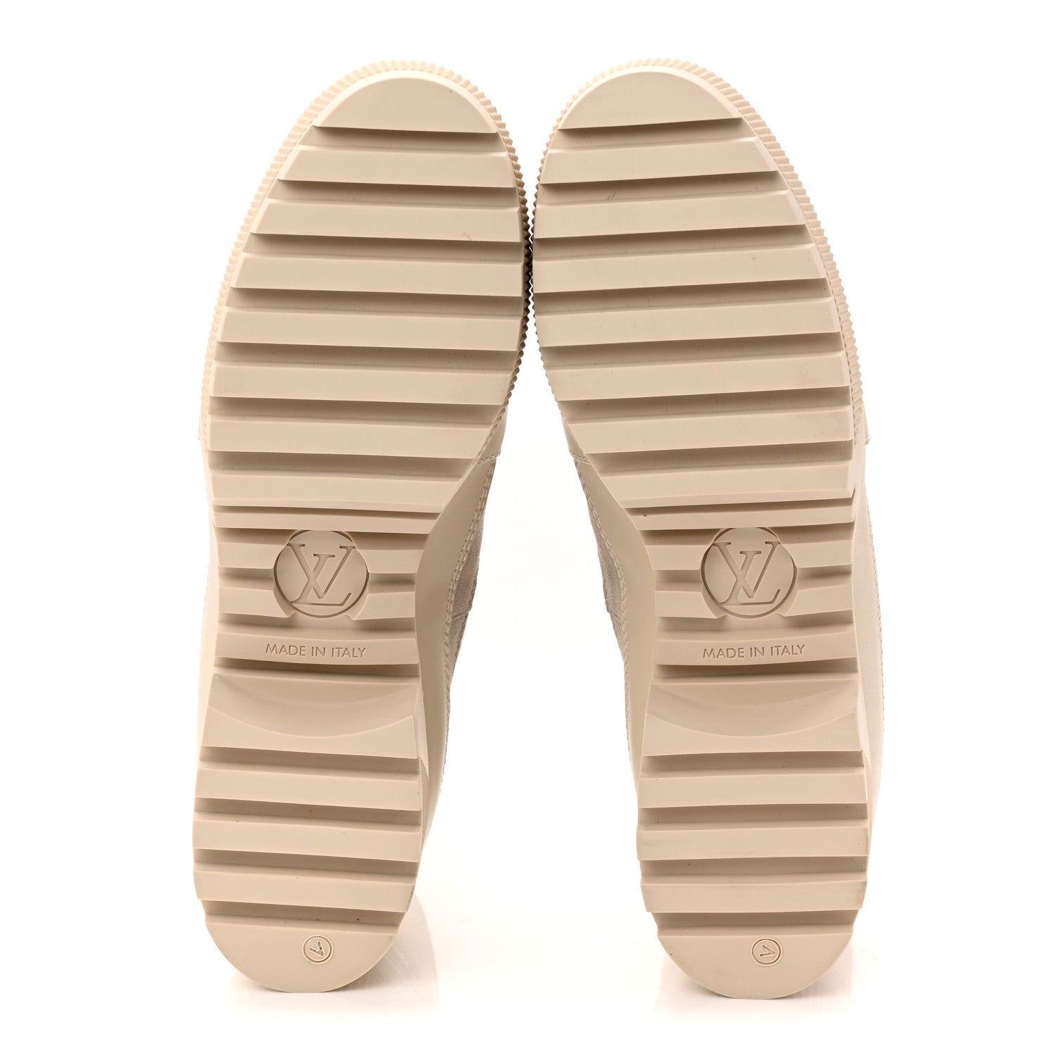 Suede Calfskin Monogram Denim Laureate Platform Desert Boots 38.5 Taupe