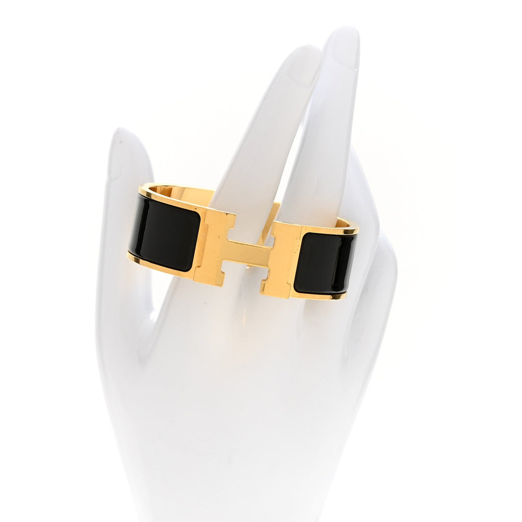 Enamel Wide Clic Clac H Bracelet PM Black