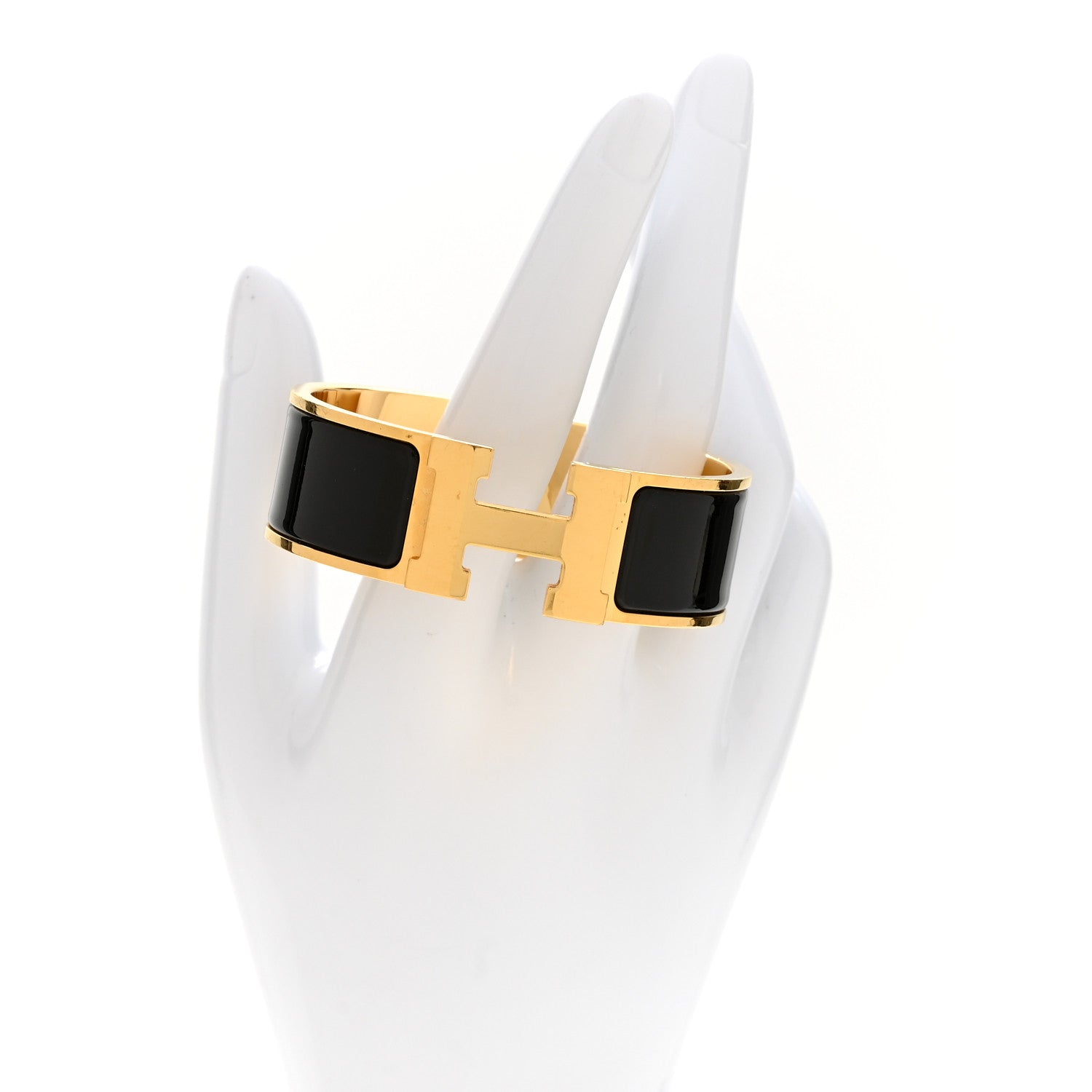 Enamel Wide Clic Clac H Bracelet PM Black