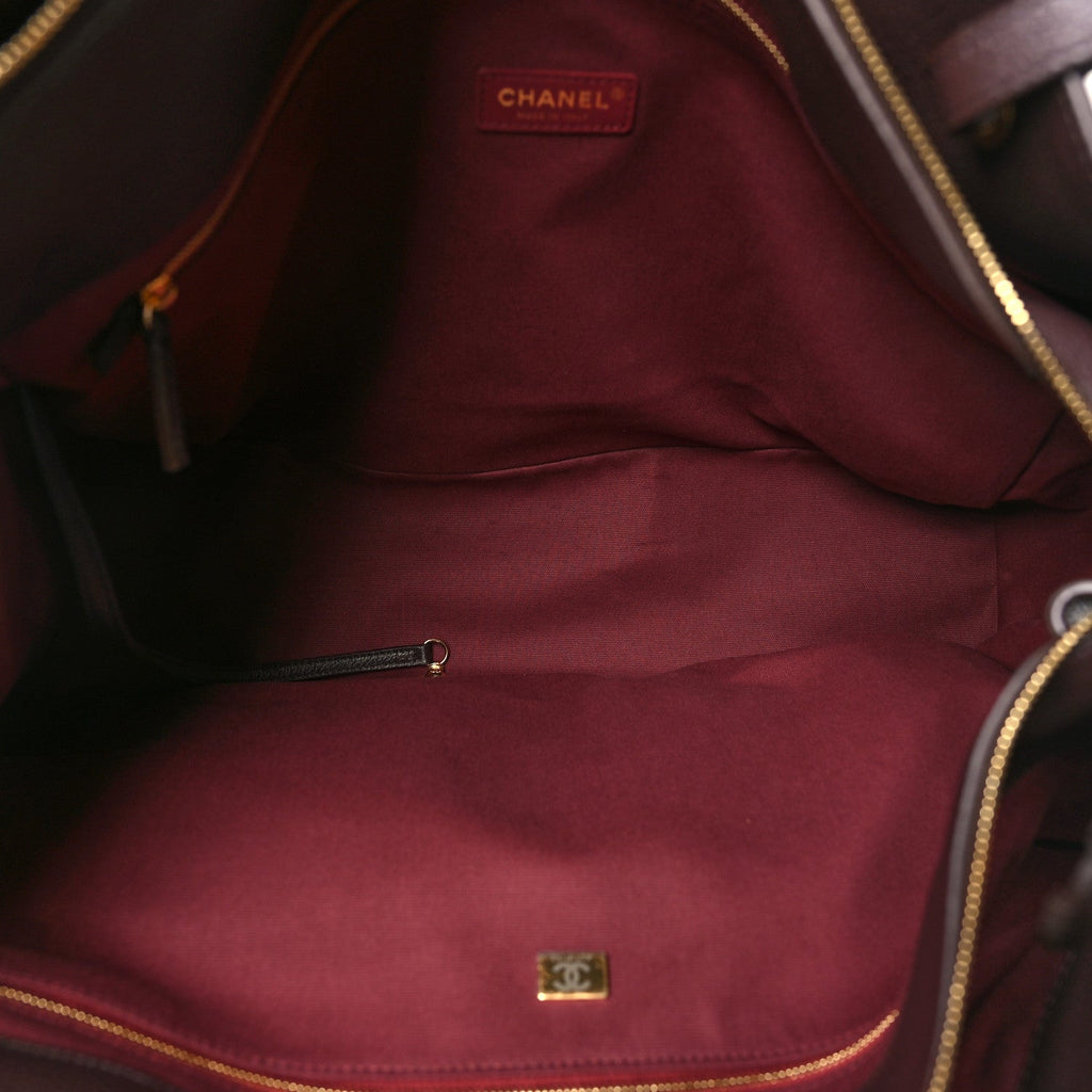 Grained Calfskin Large Shopping Bag Brown