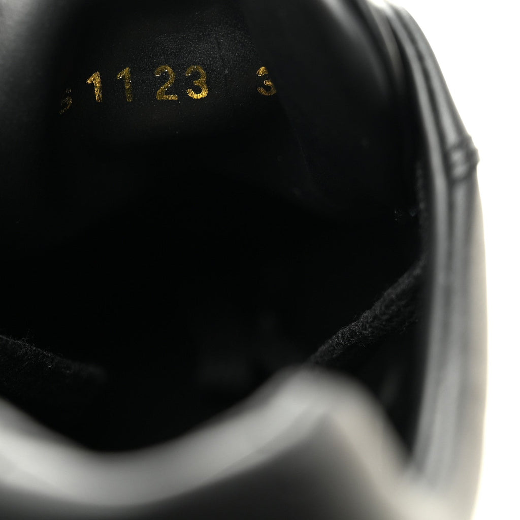 Calfskin Suede Logo Sneakers 38 Black