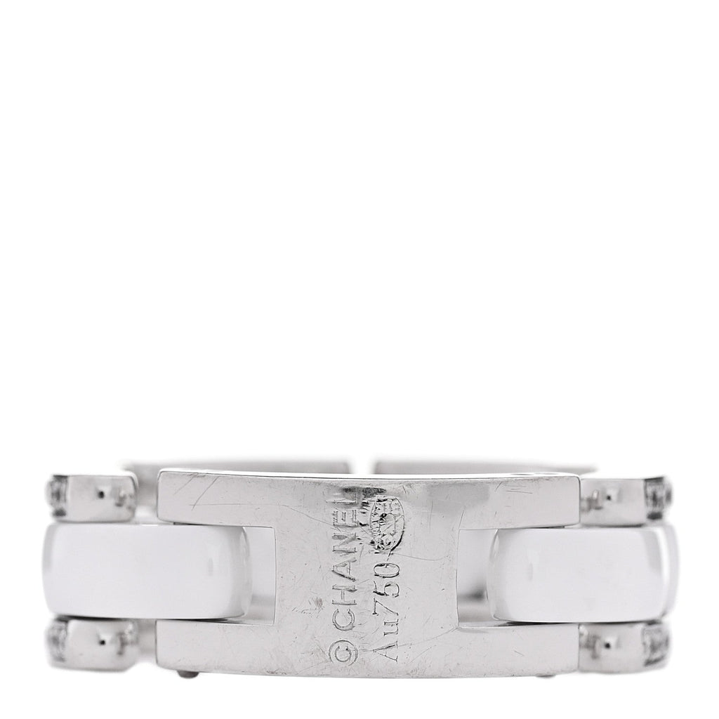 18K White Gold Ceramic Diamond Medium Ultra Ring White 50 5.5