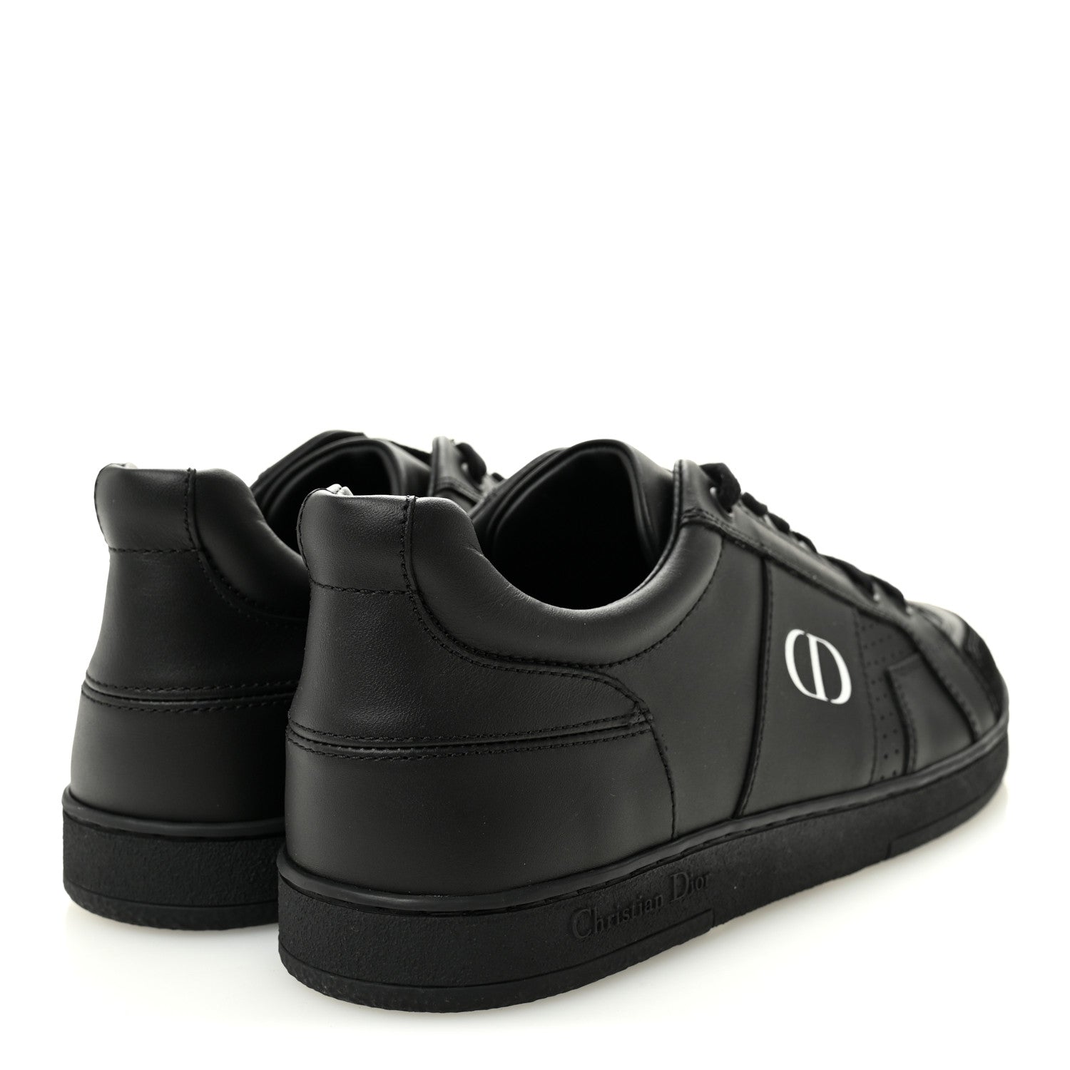 Calfskin Suede Logo Sneakers 38 Black
