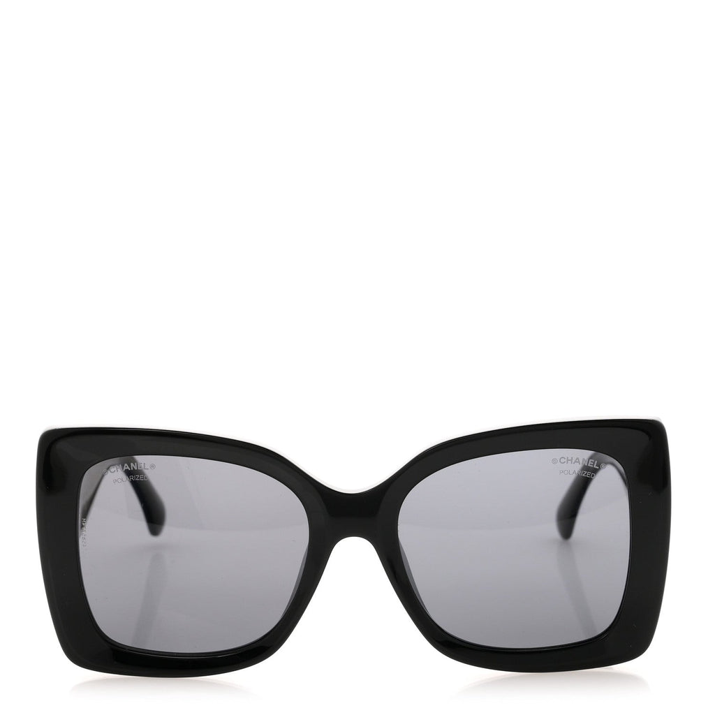 Acetate CC Polarized Square Sunglasses 5555 Black