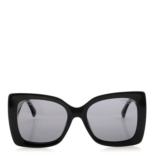 Acetate CC Polarized Square Sunglasses 5555 Black