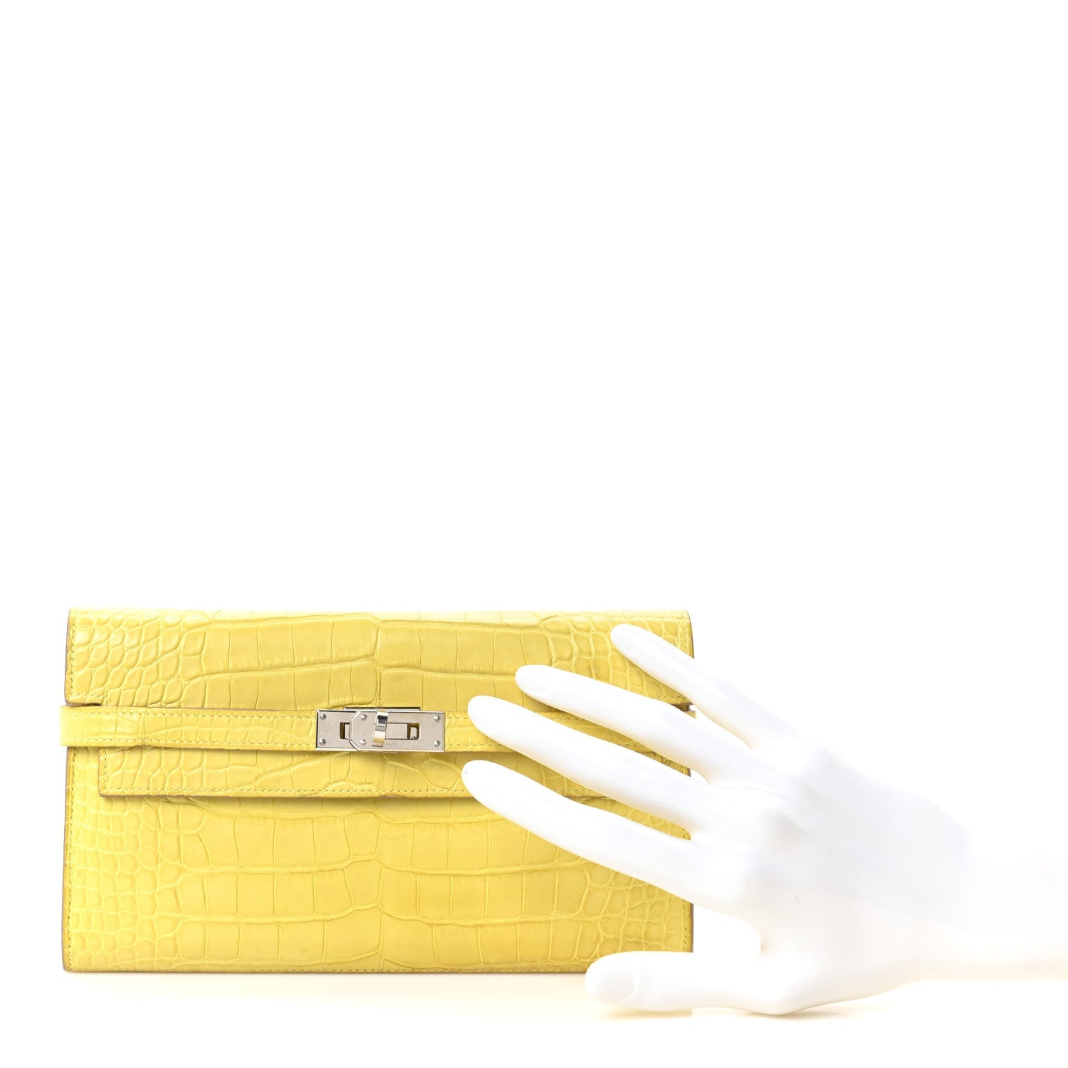 Matte Alligator Kelly Longue Wallet Mimosa