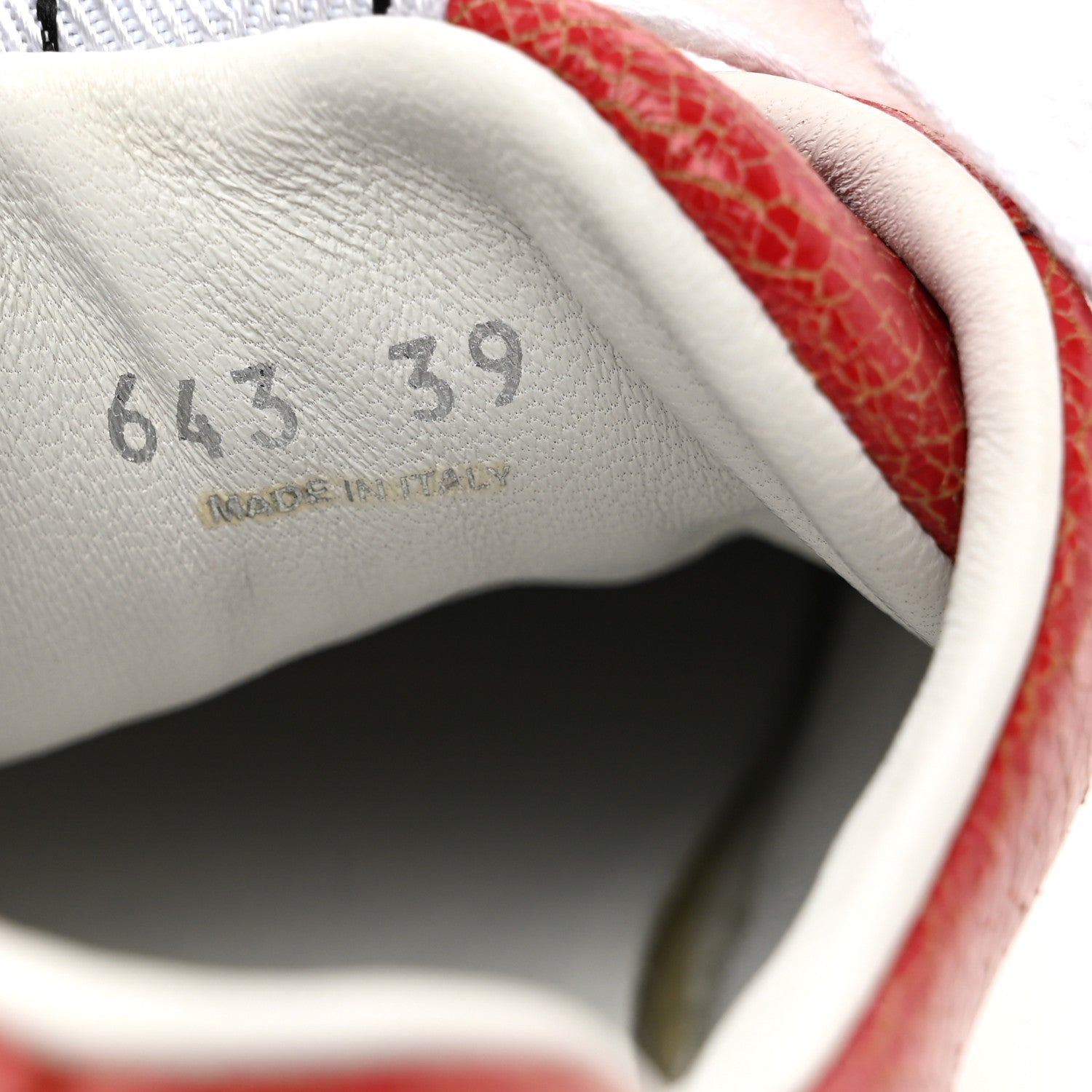 Crackled Goatskin Crystal Sneakers 39 Rosso
